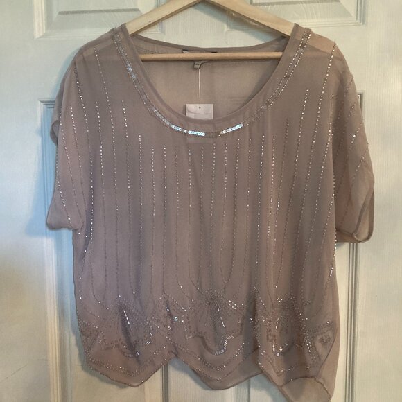 RW&Co. Sheer Beaded Top - NWOT - Picture 2 of 7